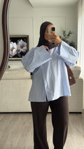 Blouse fentes | bleu