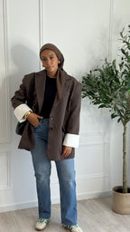 Blazer Oversize a rayure l Mocca