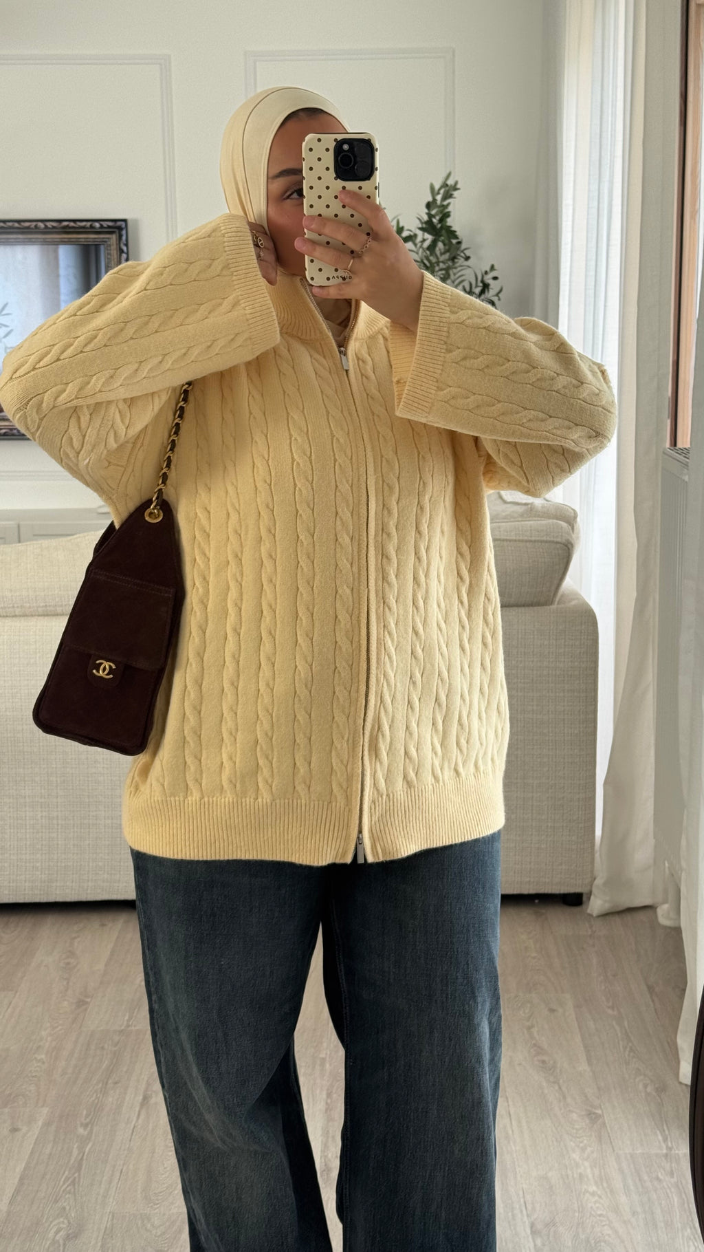 Gilet torsadée | Jaune beurre