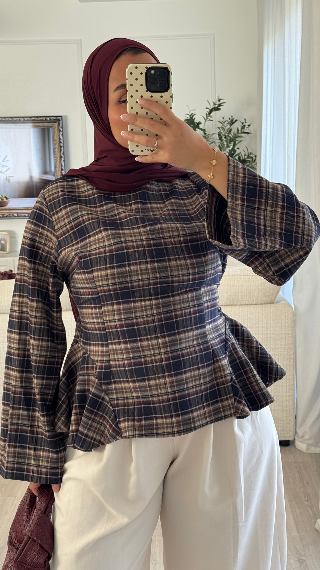 Blouse Peplum | à Carreaux