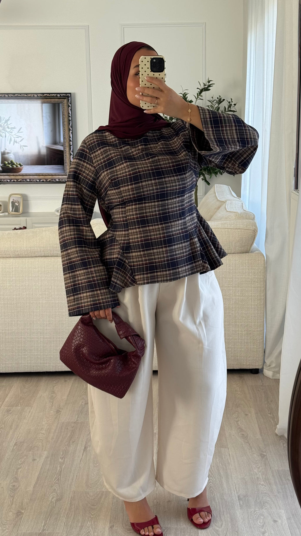 Blouse Peplum | à Carreaux