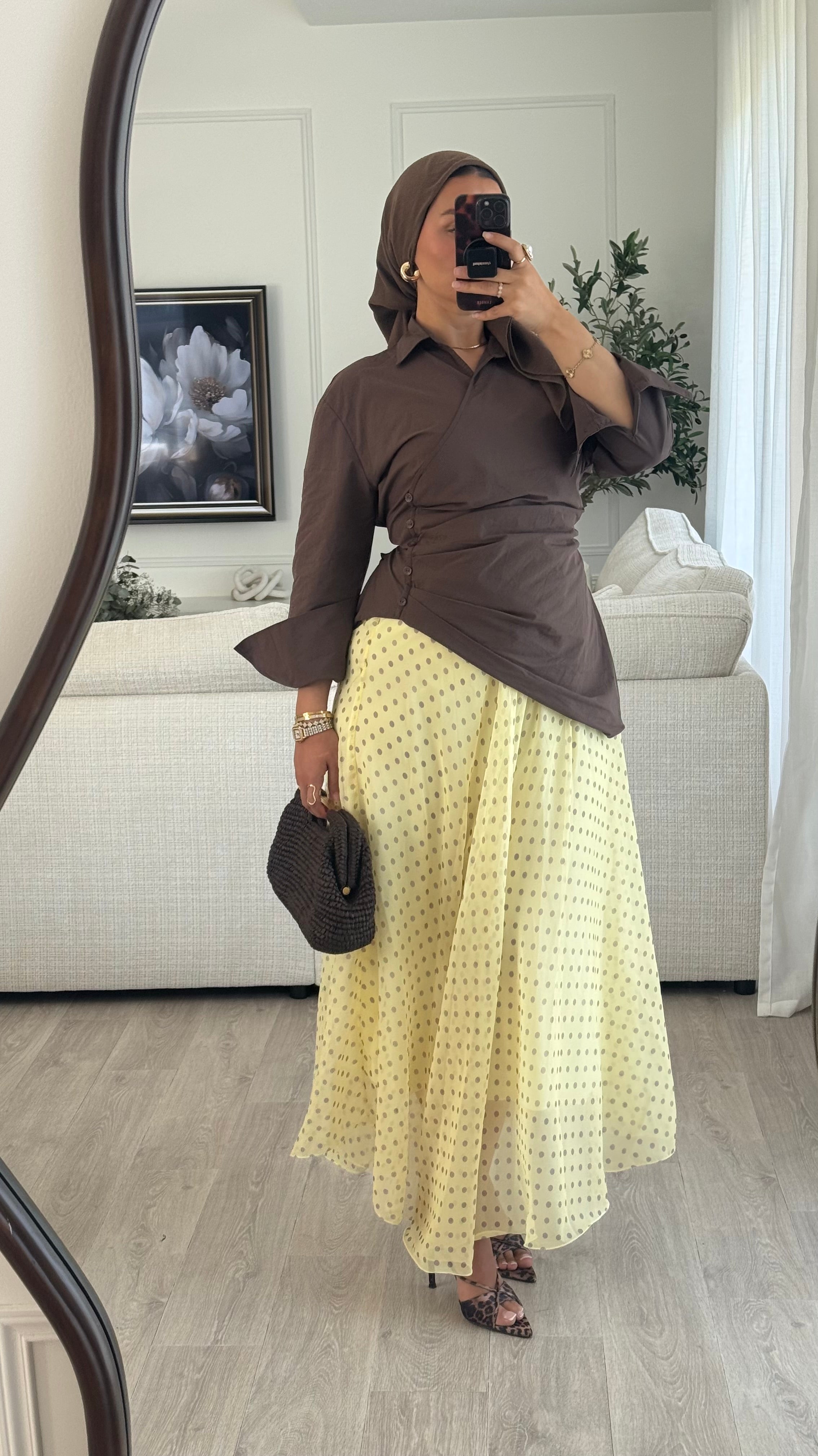Jupe Organza pois  | Jaune