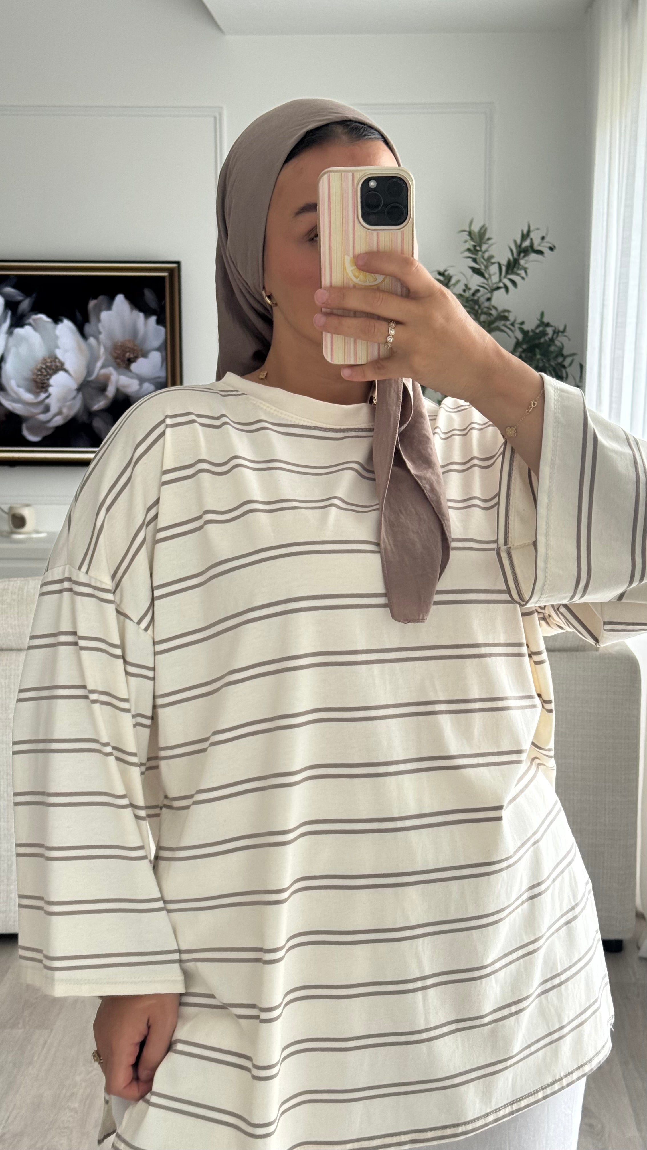 T-shirt 100% coton | Ecru rayé