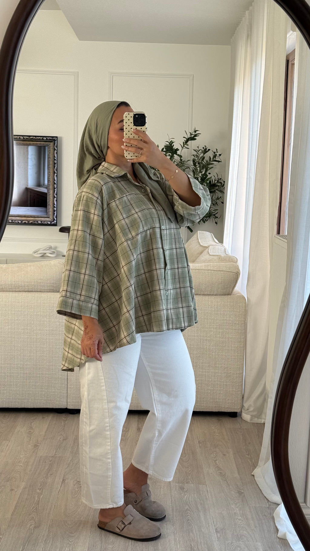 Chemise Oversize à carreaux | Sauge