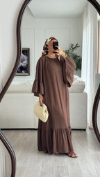 Robe à volant | Marron