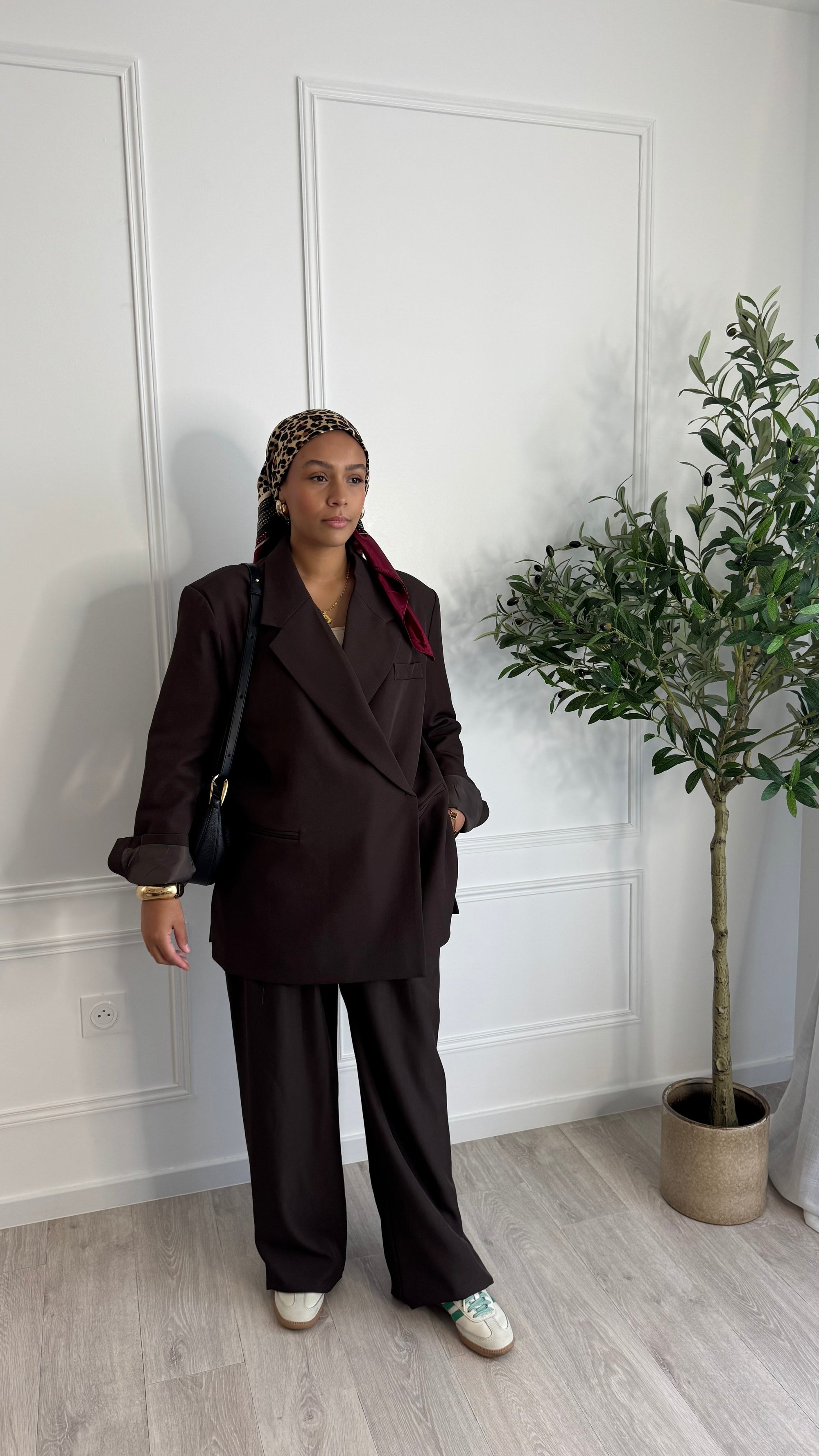 Blazer croisée oversize l Chocolat