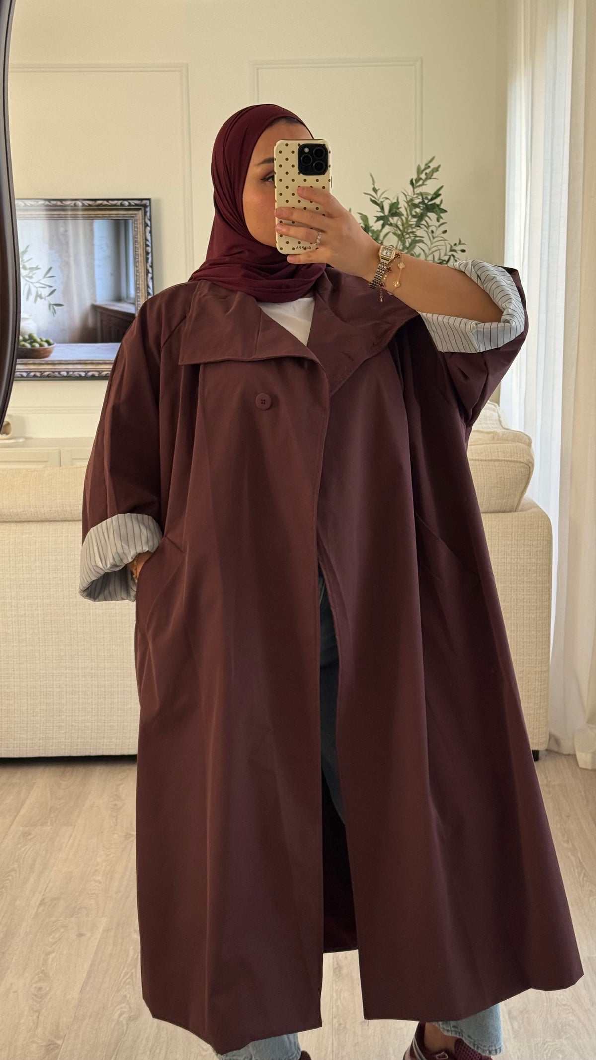 Trench Long Oversize | bordeaux