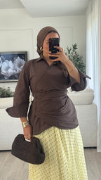 Chemise 100% Cotton | Chocolat[ Expedition le 08/05]