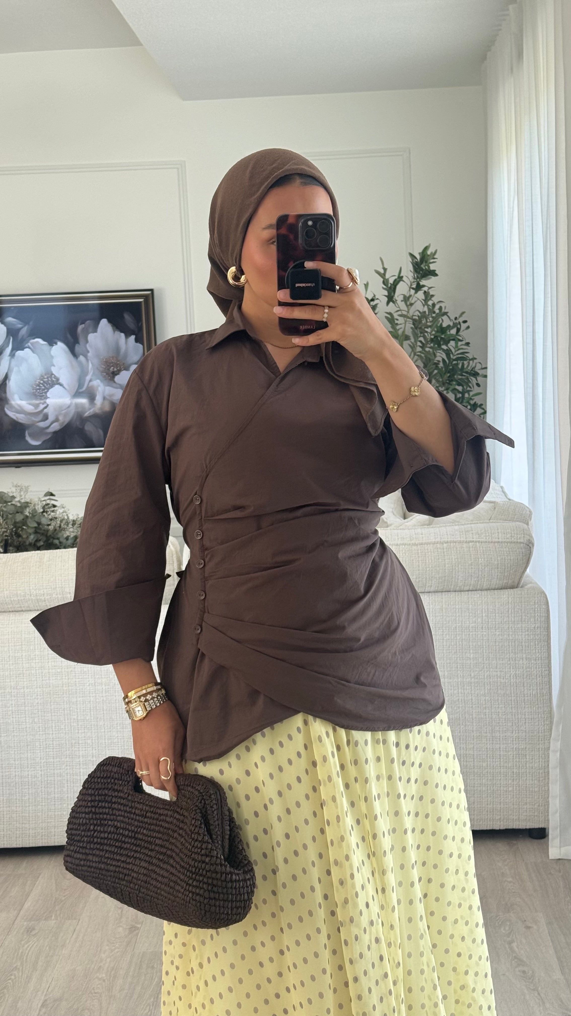 Chemise 100% Cotton | Chocolat[ Expedition le 08/05]