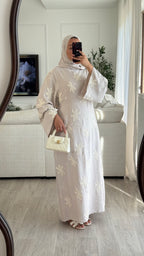 Robe brodée | Beige