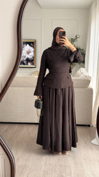 Ensemble jupe Carina | Chocolat [ PRÉCOMMANDE]