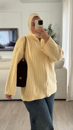 Gilet torsadée | Jaune beurre