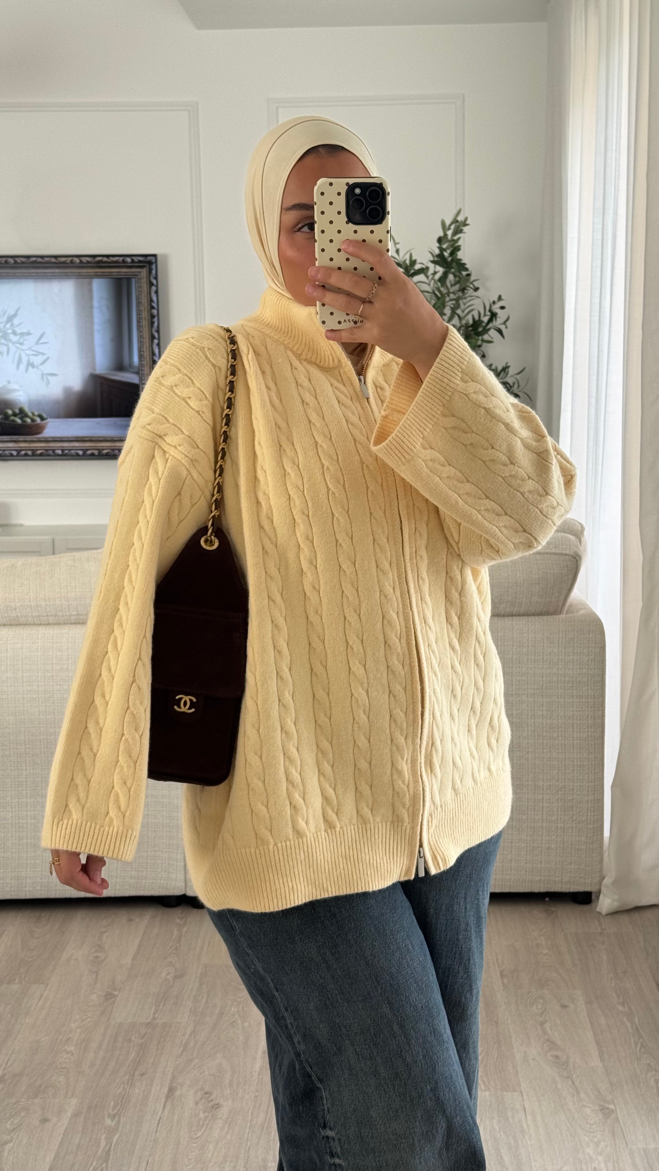 Gilet torsadée | Jaune beurre