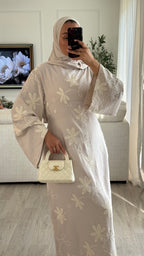 Robe brodée | Beige
