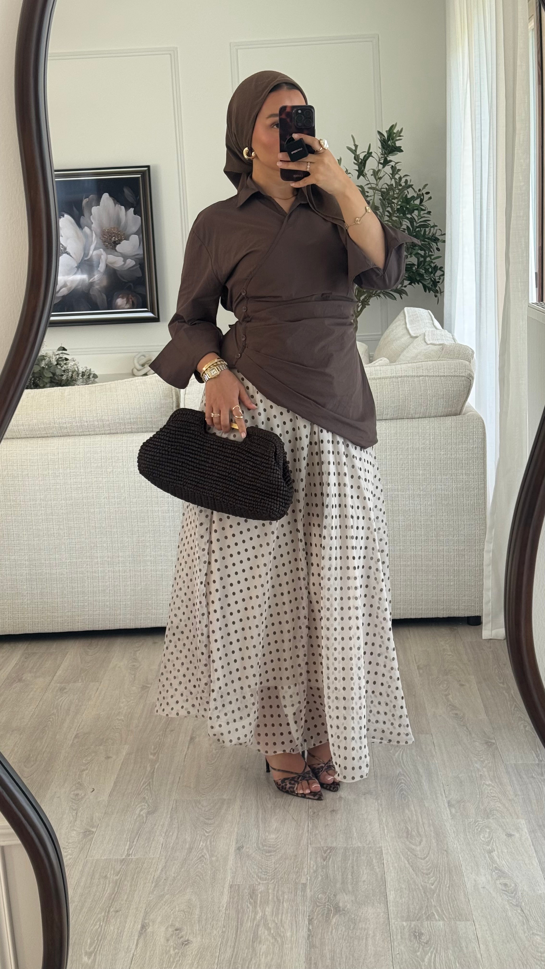 Jupe Organza pois  | Beige
