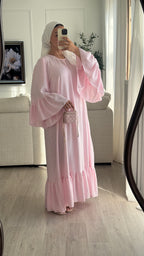 Robe à volant Vichy | Rose