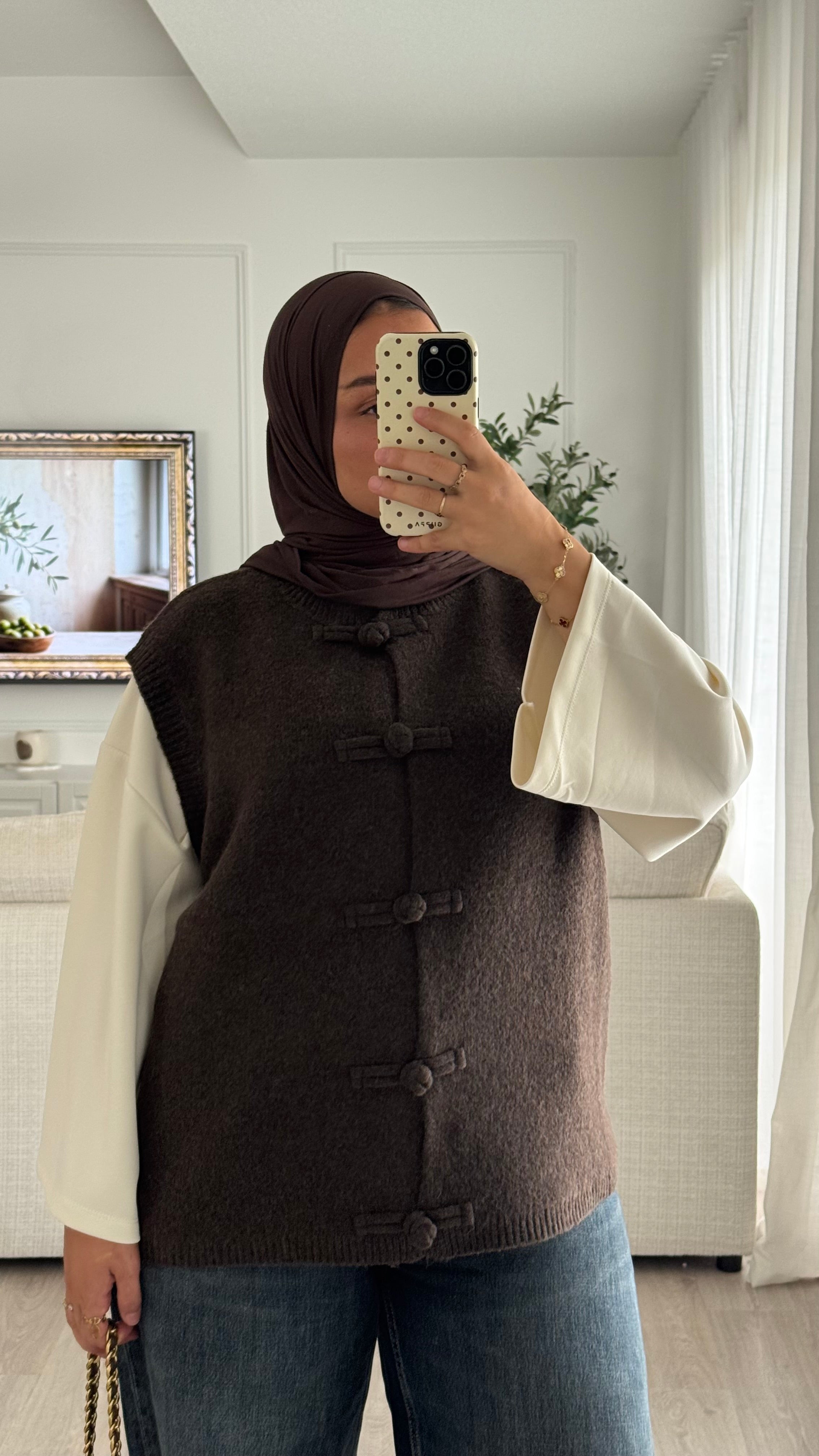 Gilet sans manches | Chocolat