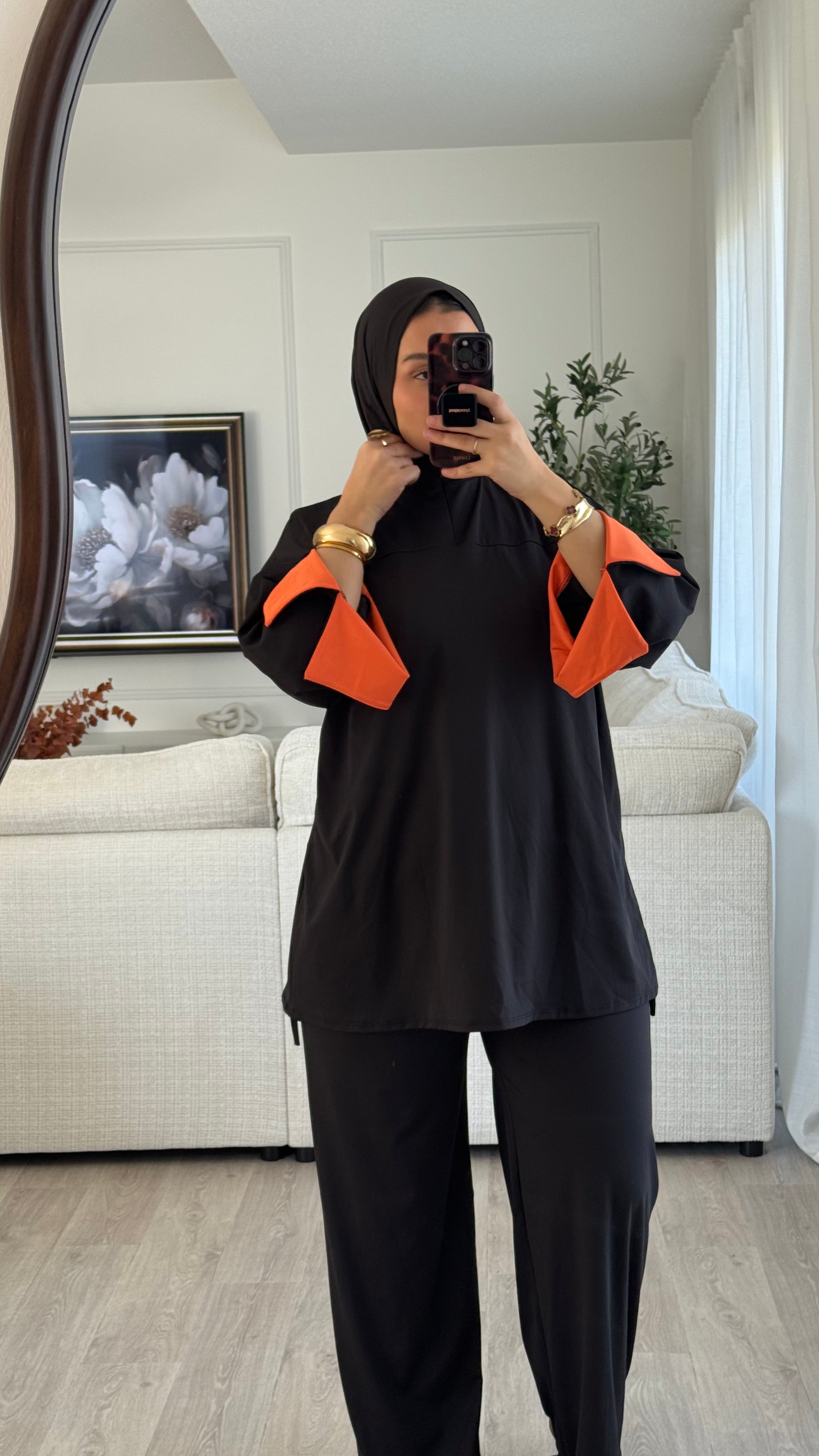 Burkini Lycia | Noir - Orange