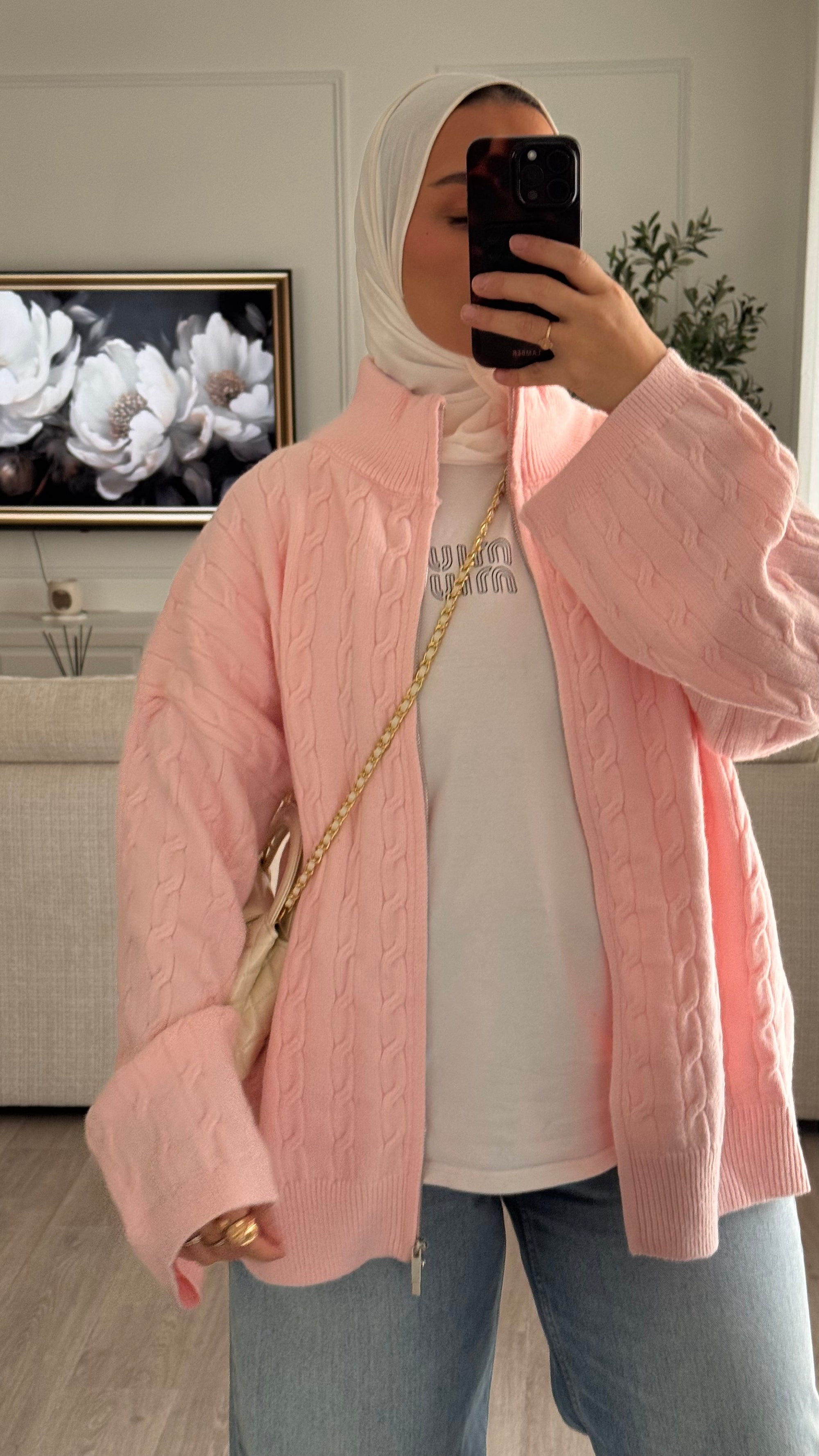 Gilet torsadée | Rose