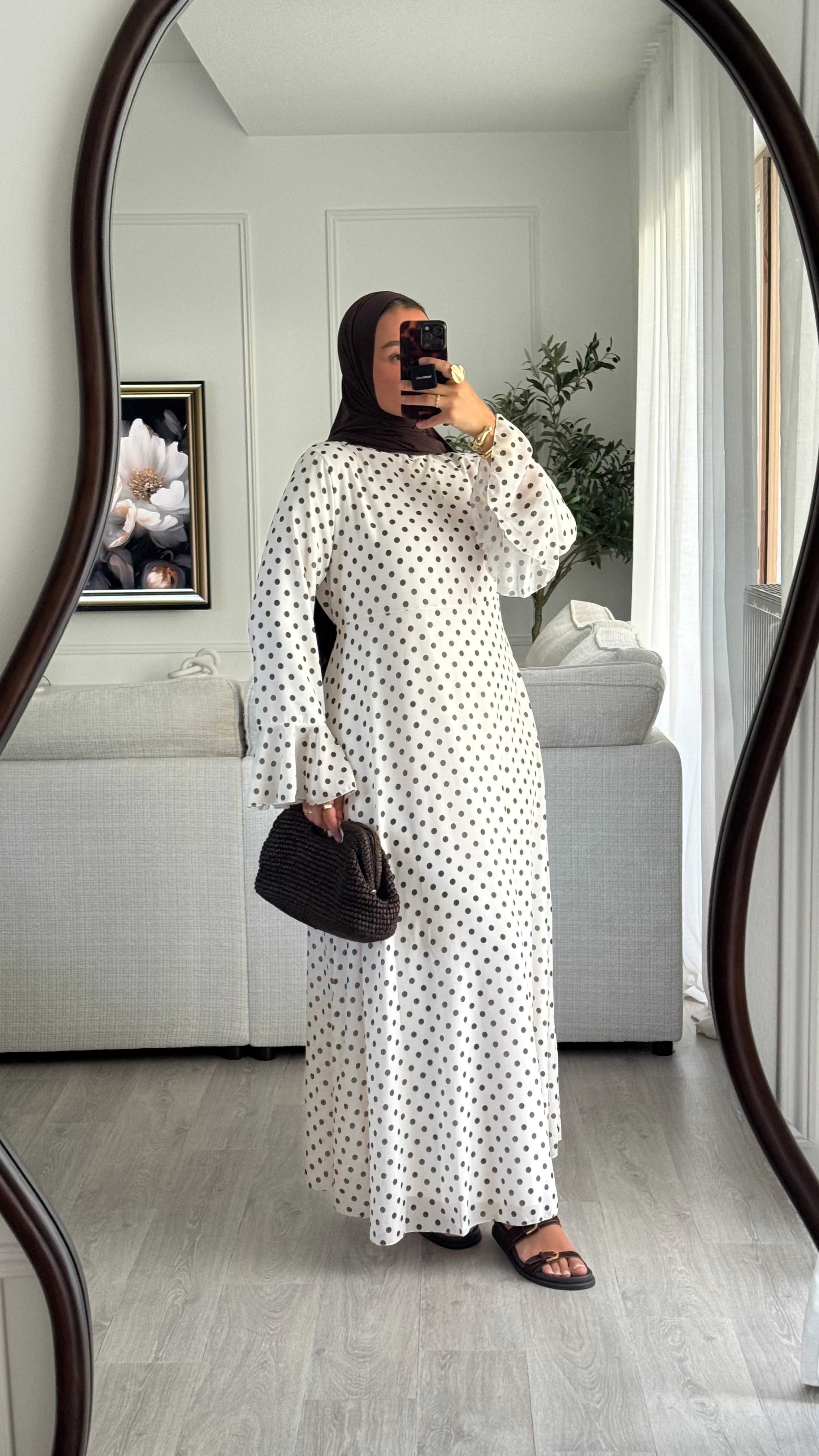 Robe à pois Kayna | Blanc