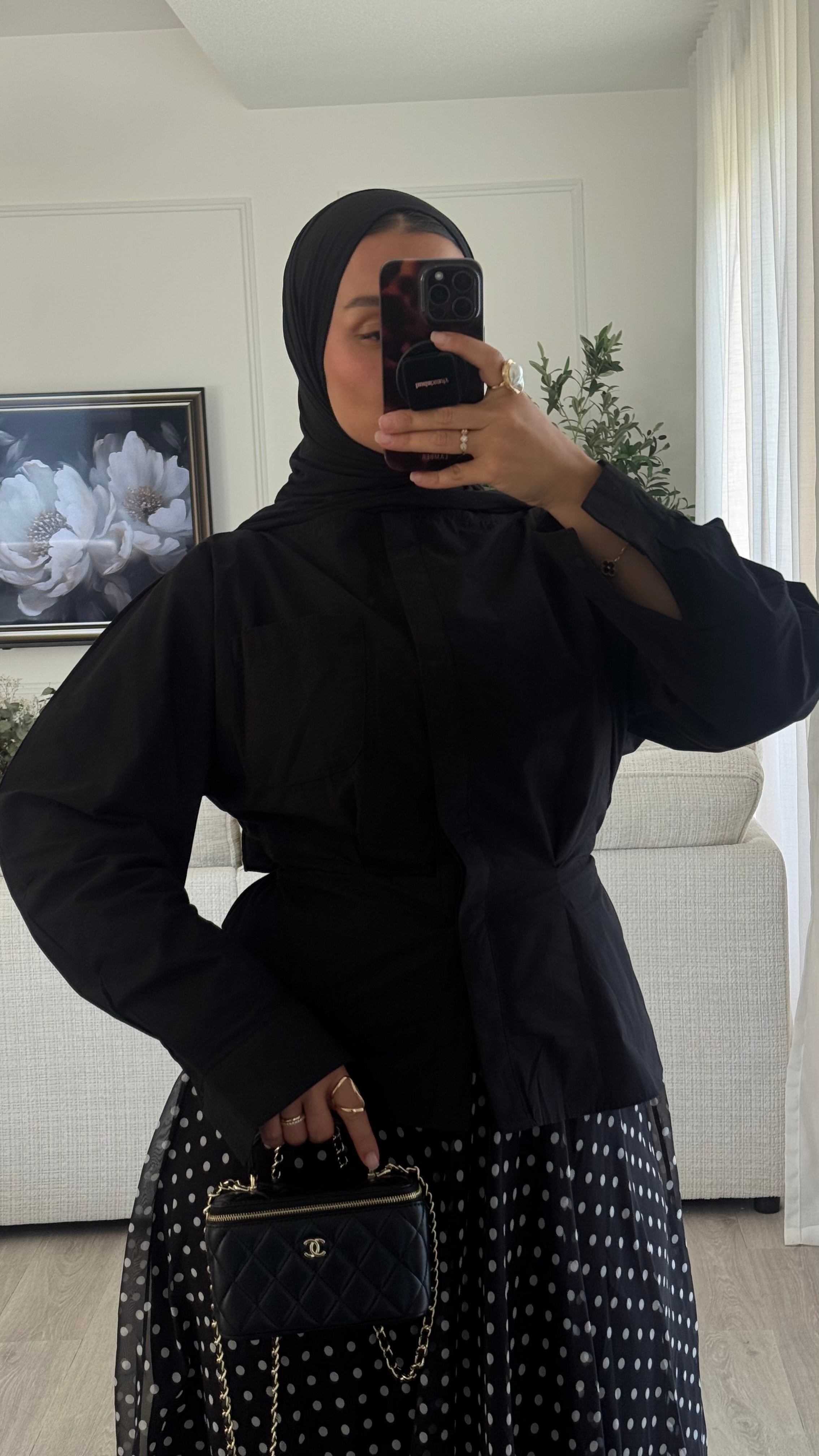 Chemise courte 100% cotton | Noir