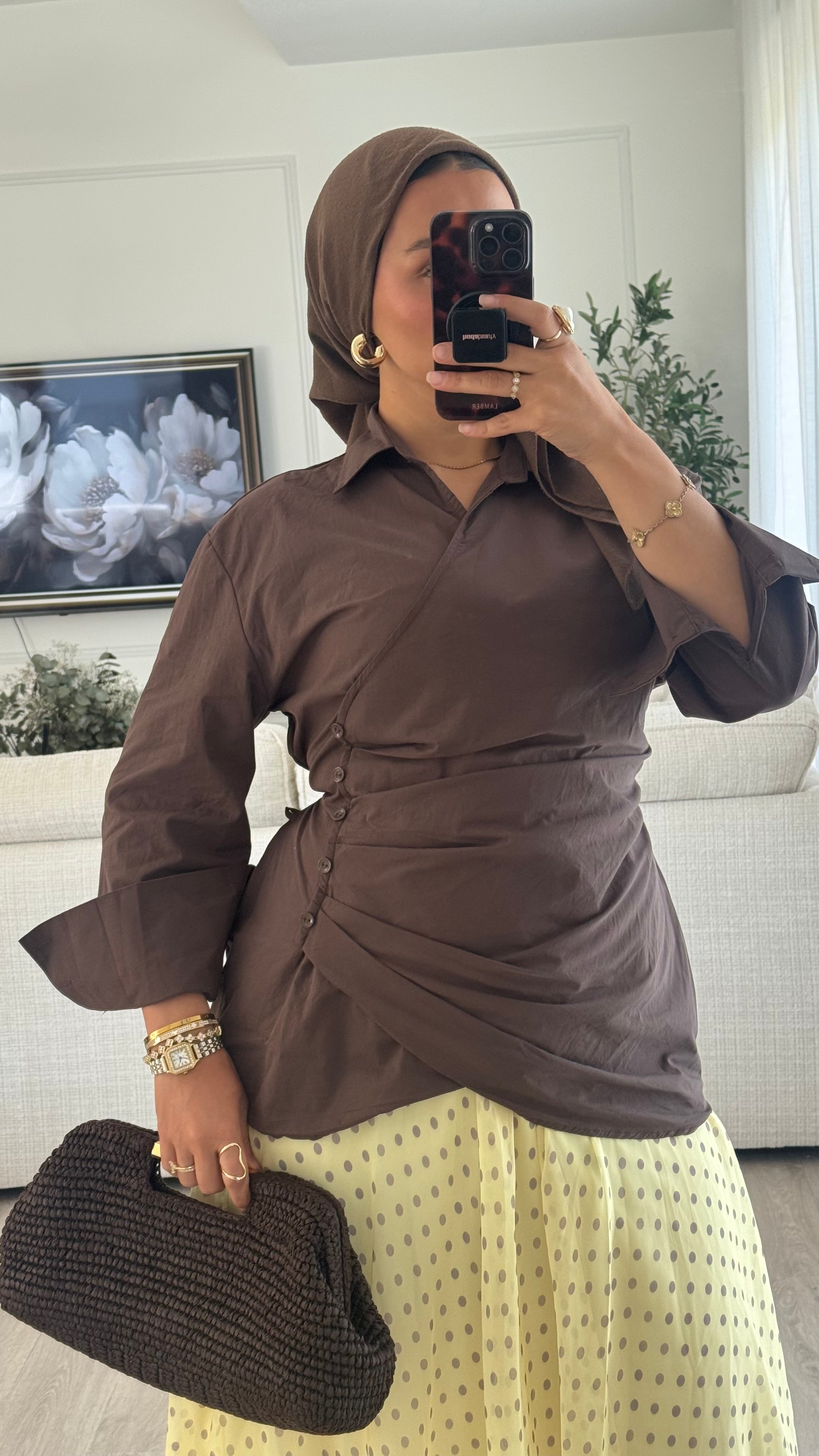 Chemise 100% Cotton | Chocolat[ Expedition le 08/05]