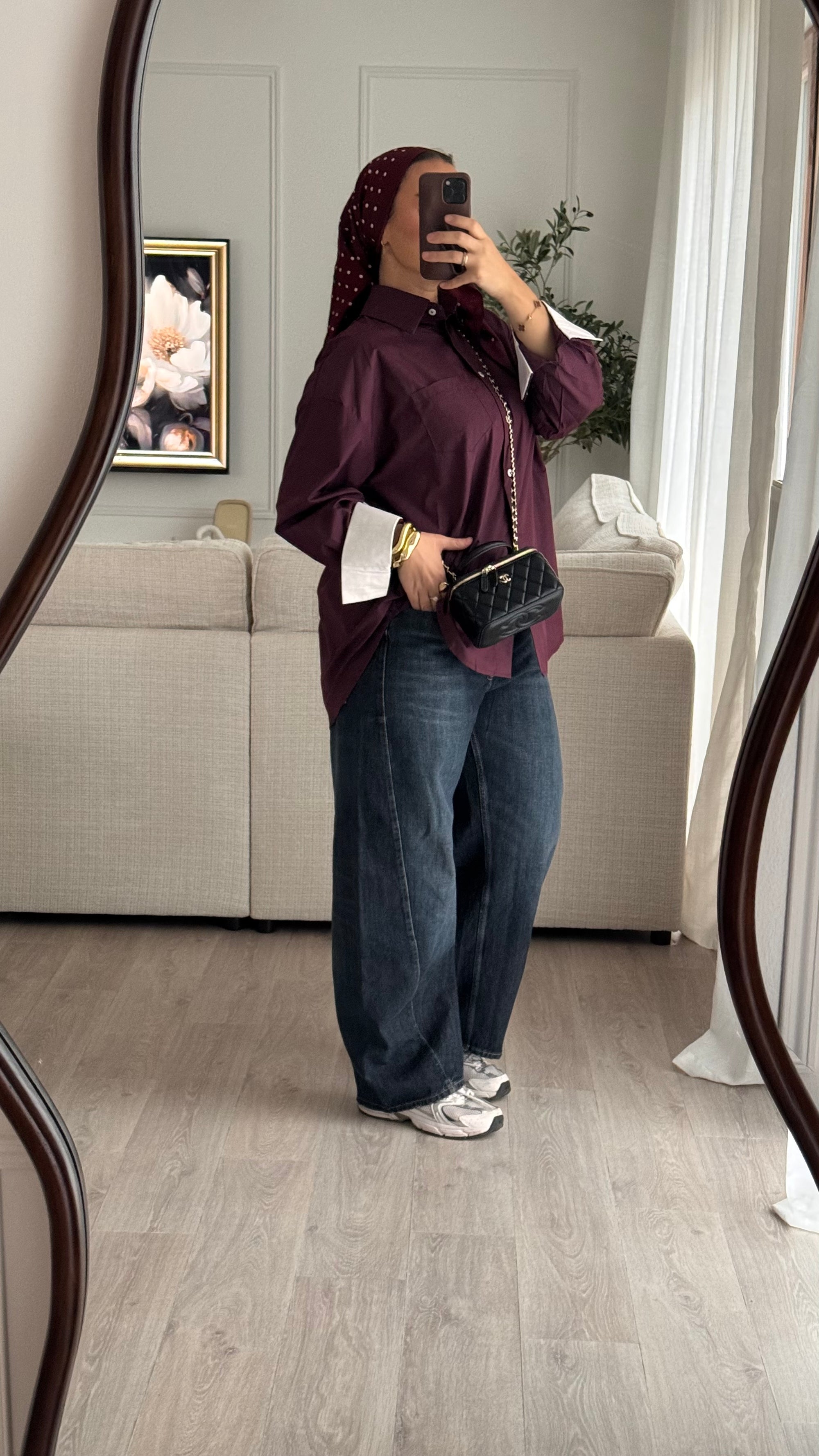 Chemise Oversize à revers | Bordeaux