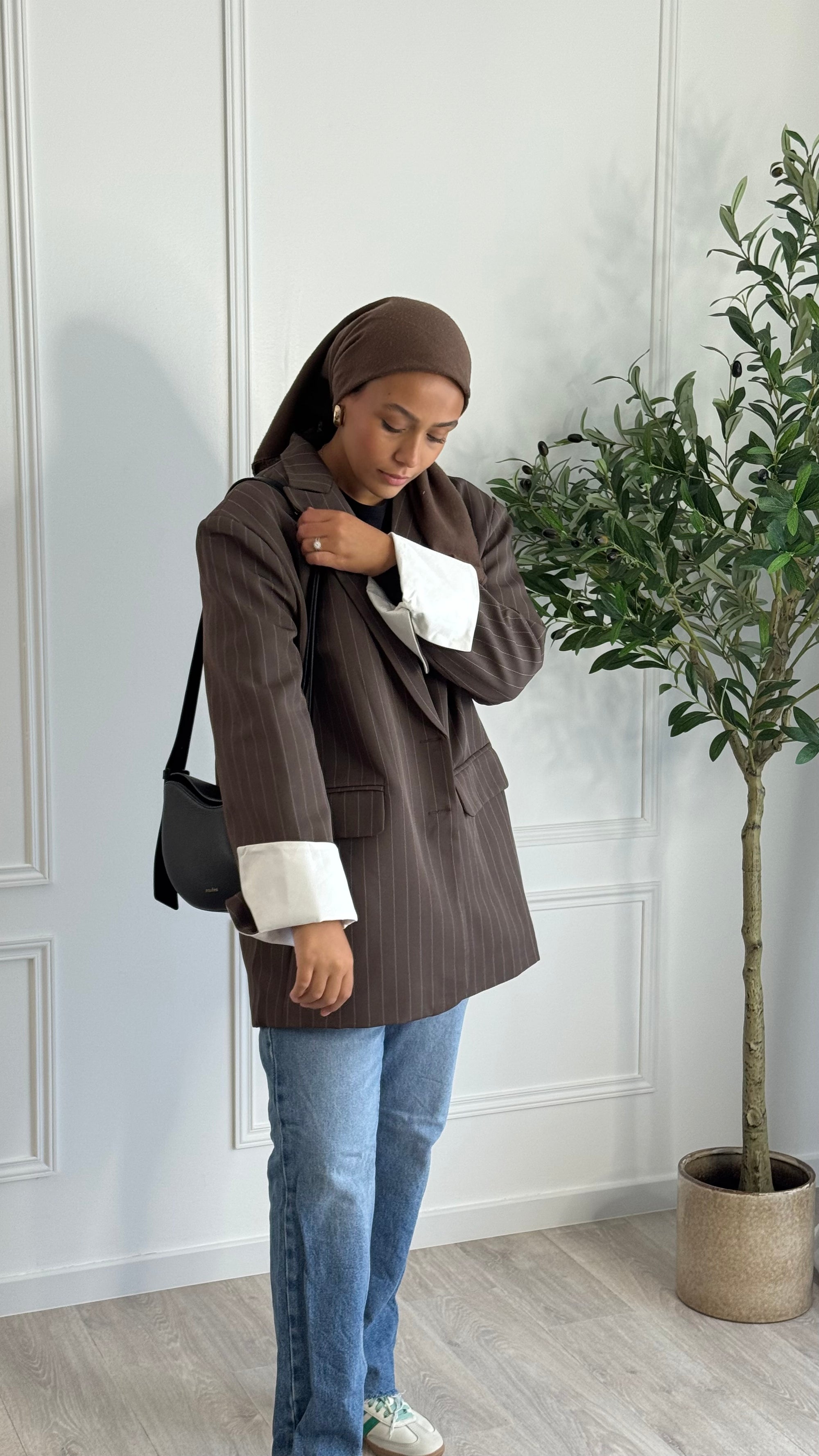Blazer Oversize a rayure l Mocca