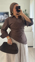 Chemise 100% Cotton | Chocolat[ Expedition le 08/05]