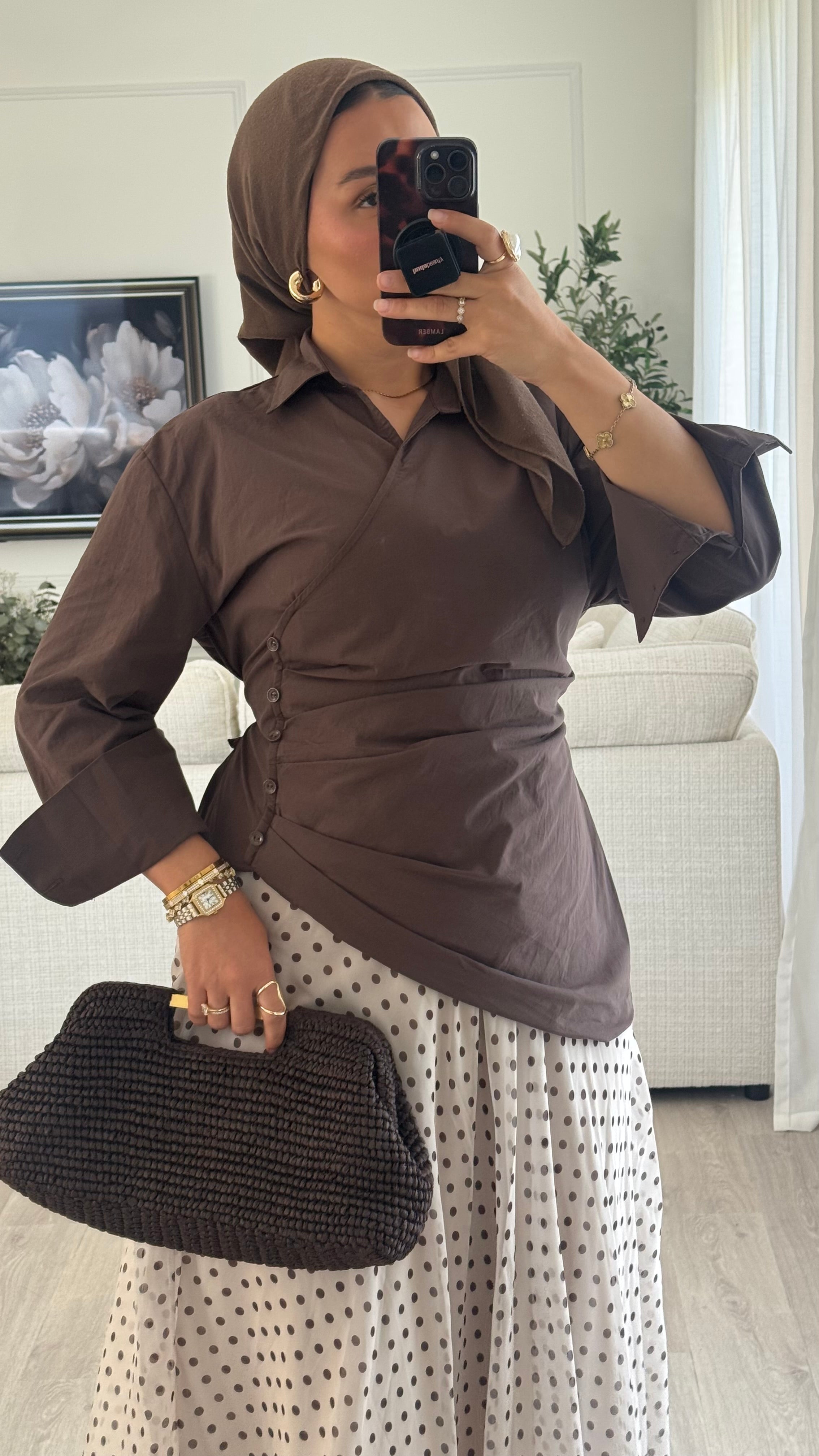 Chemise 100% Cotton | Chocolat[ Expedition le 08/05]