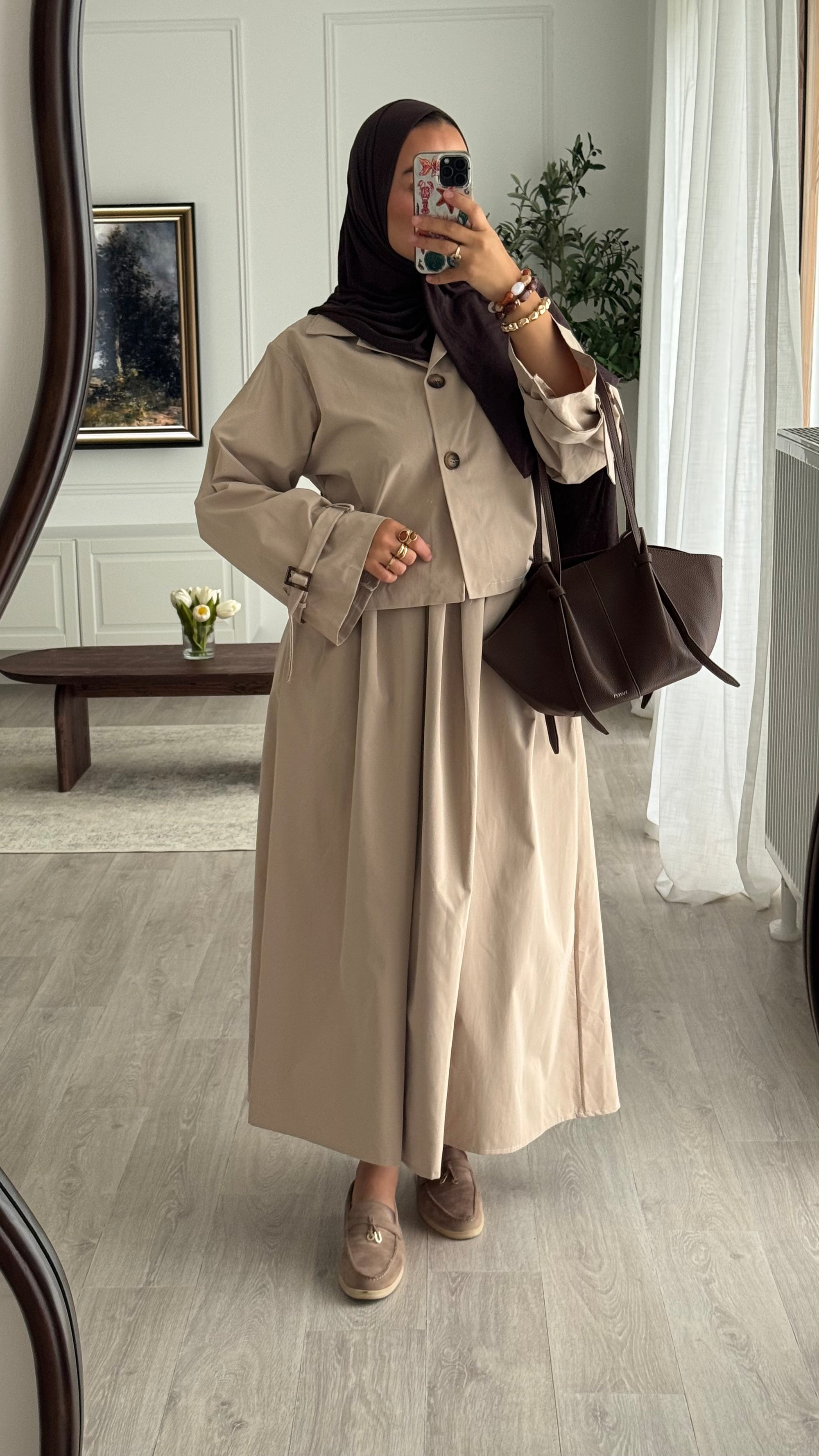 Ensemble jupe Trench | Beige