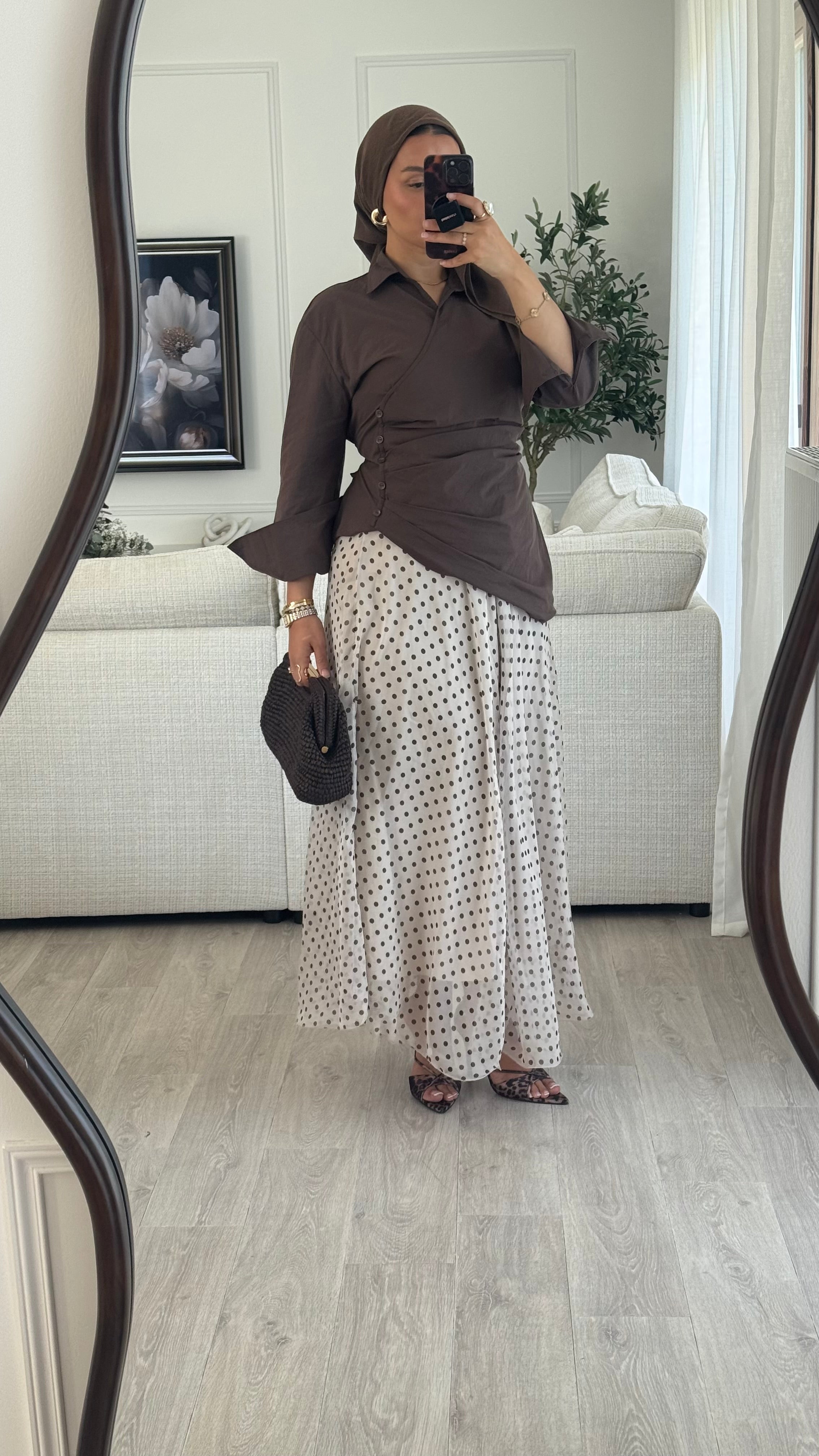 Jupe Organza pois  | Beige