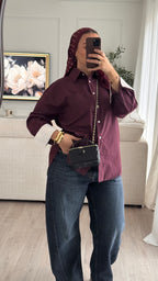 Chemise Oversize à revers | Bordeaux