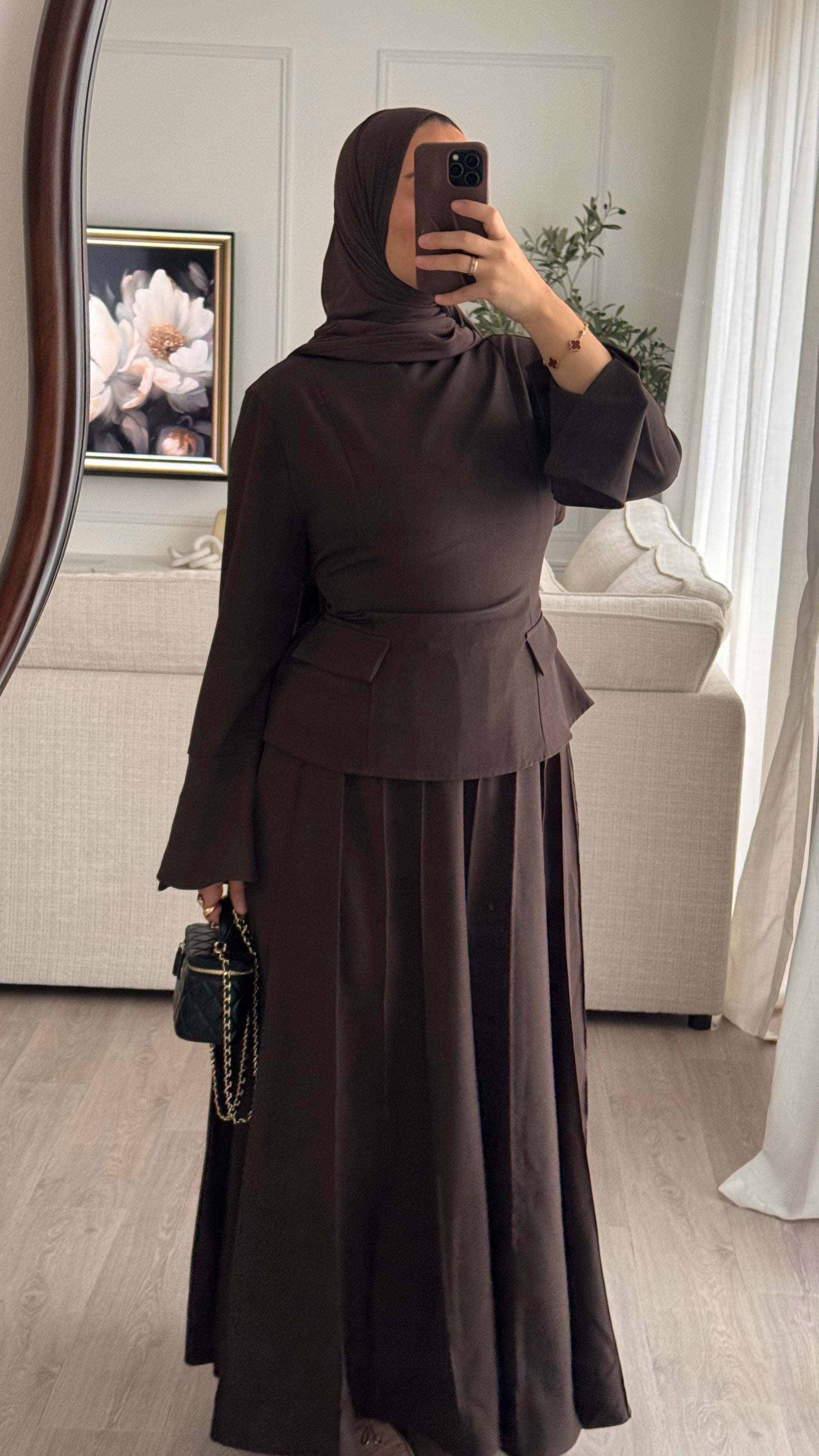 Ensemble jupe Carina | Chocolat [ PRÉCOMMANDE]