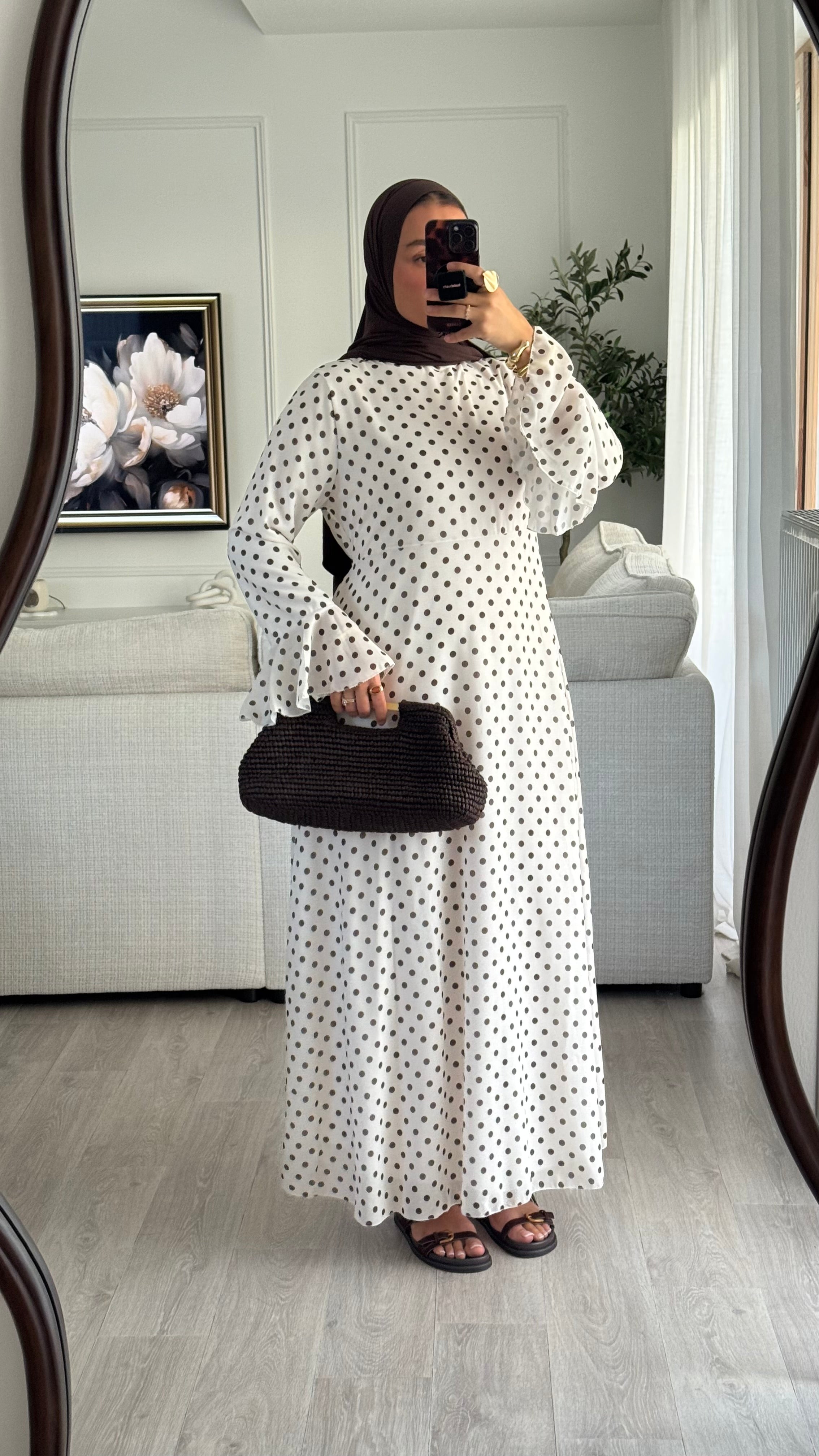 Robe à pois Kayna | Blanc