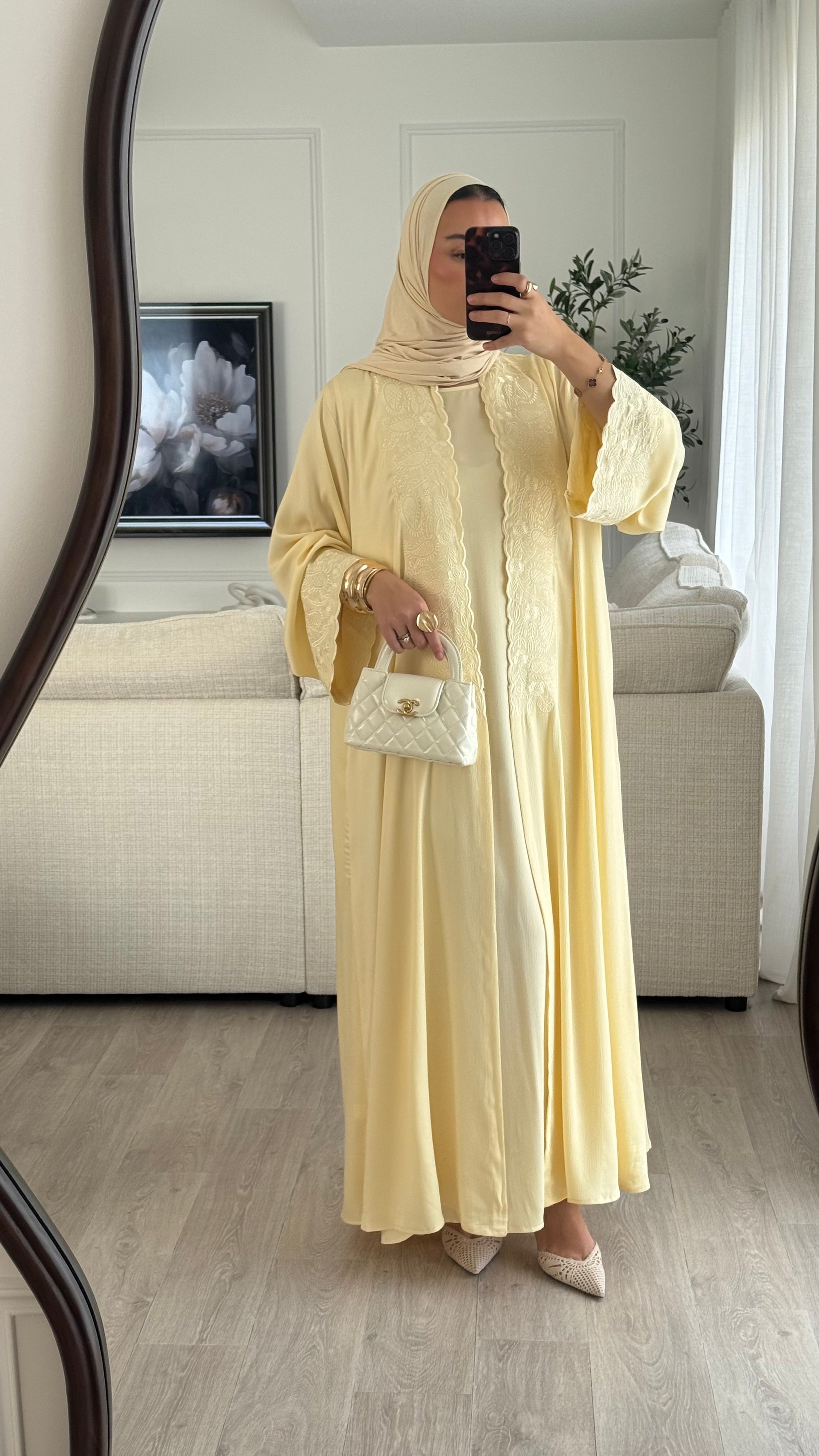 Ensemble Abaya Jawhara | Jaune