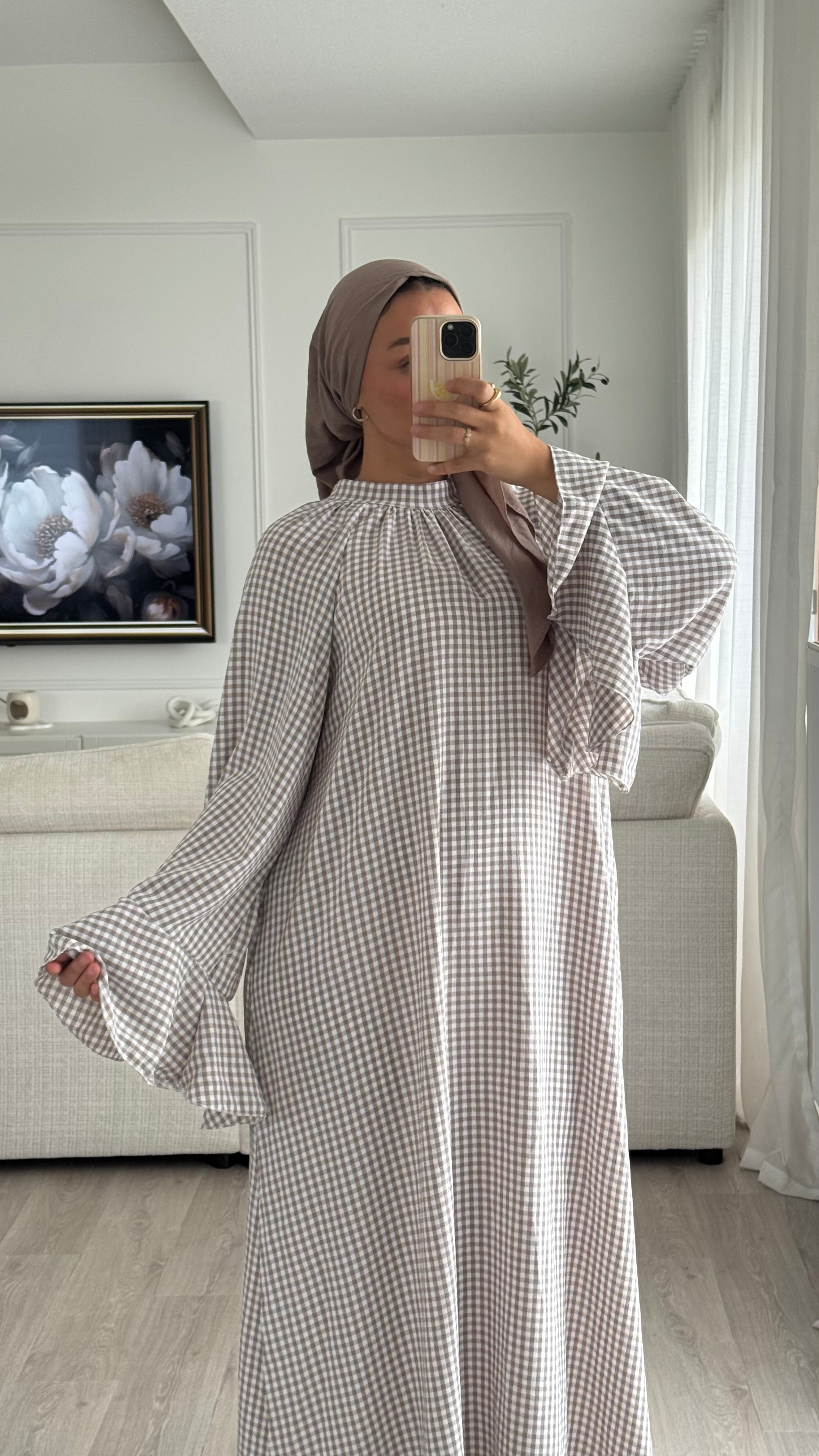 Robe Vichy | Taupe