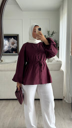 Blouse 100% cotton | Prune