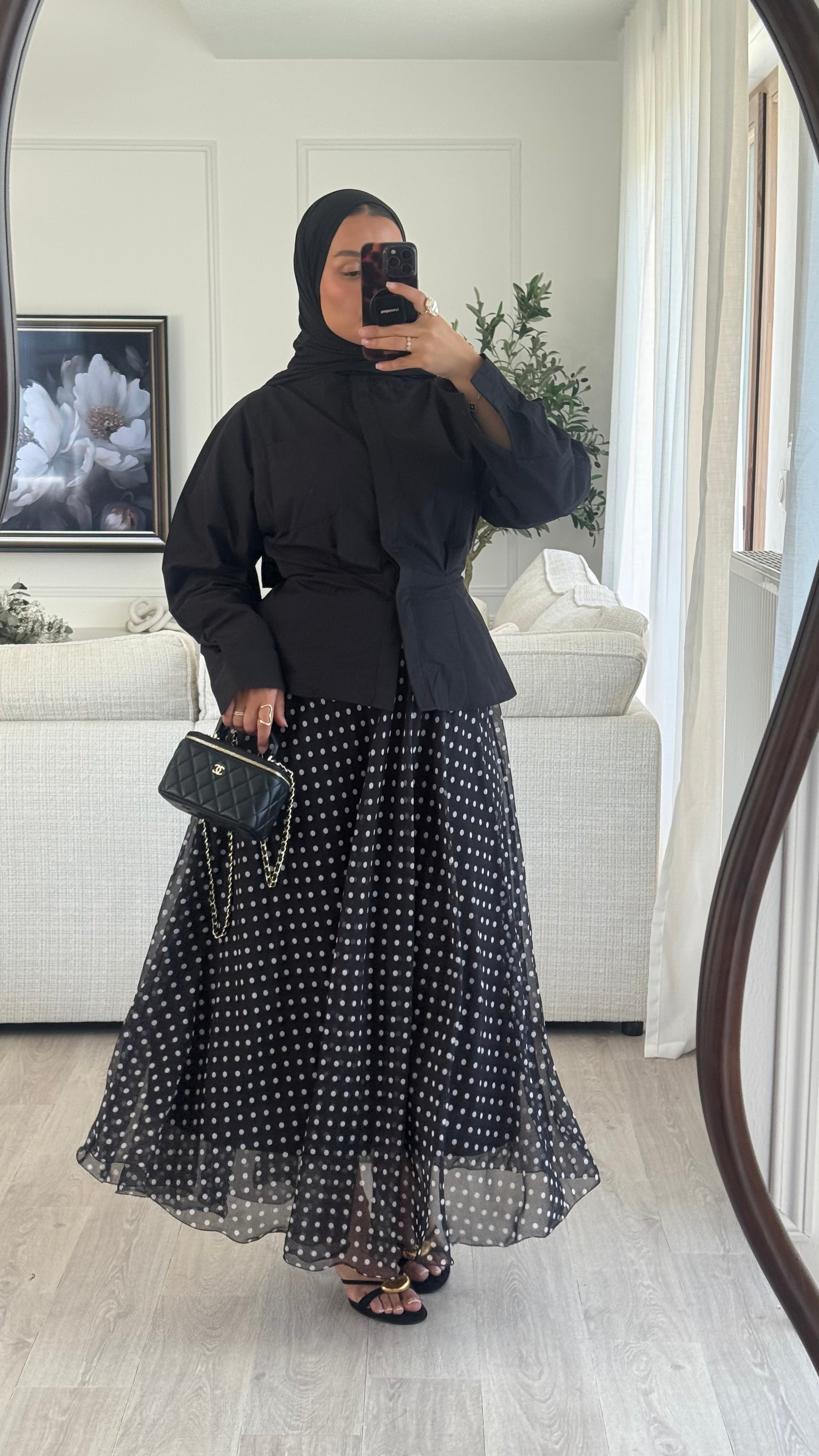 Jupe Organza pois  | Noir