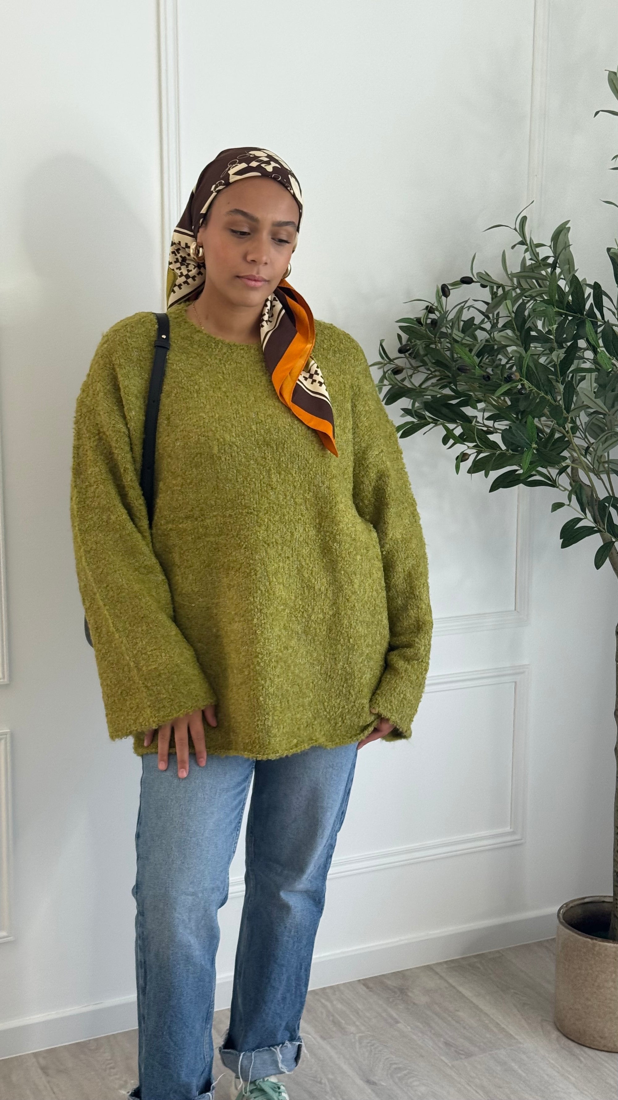 Pull Oversize l Vert olive