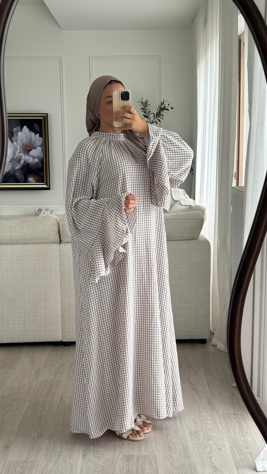 Robe Vichy | Taupe