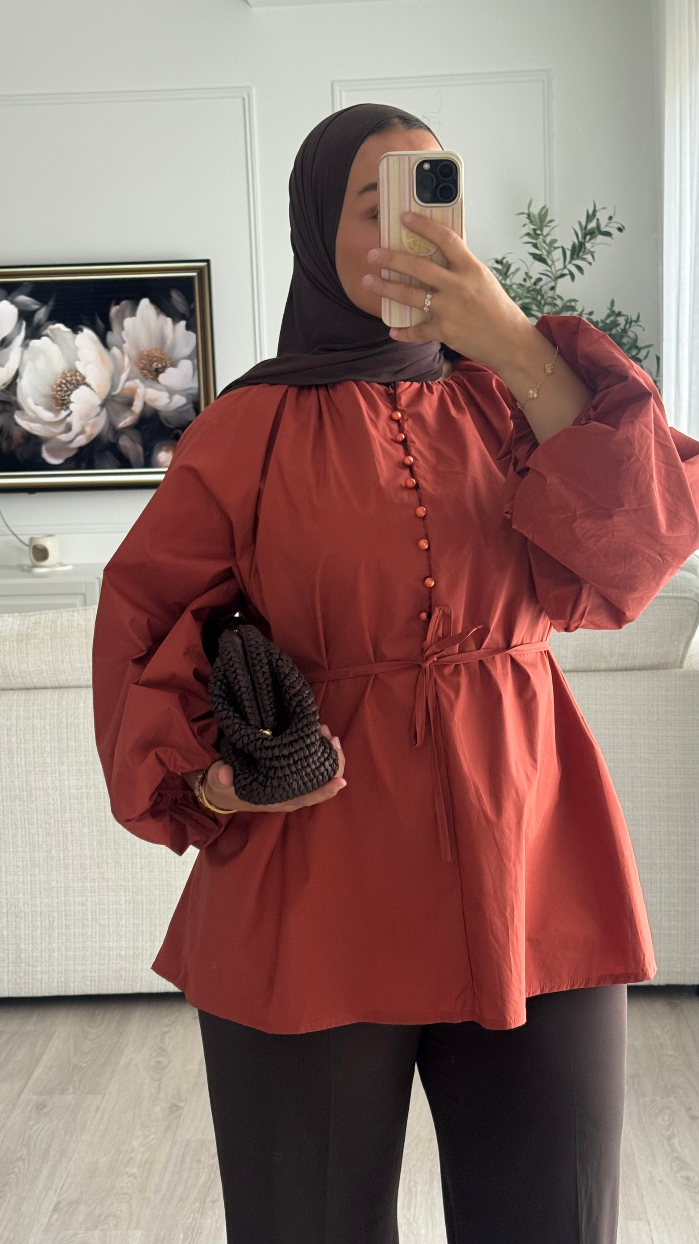 Blouse 100% cotton | terracota