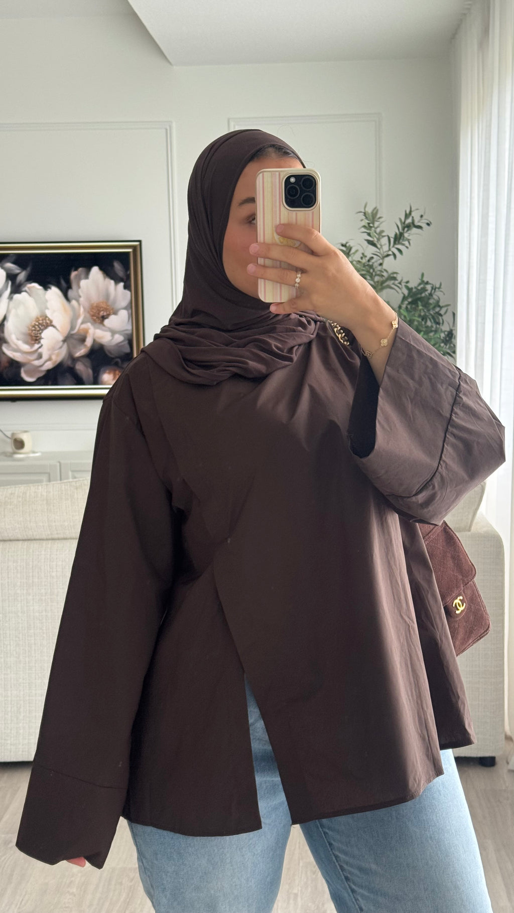 Blouse fentes | Chocolat