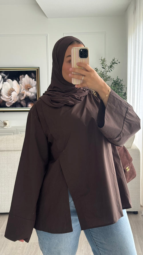 Blouse fentes | Chocolat