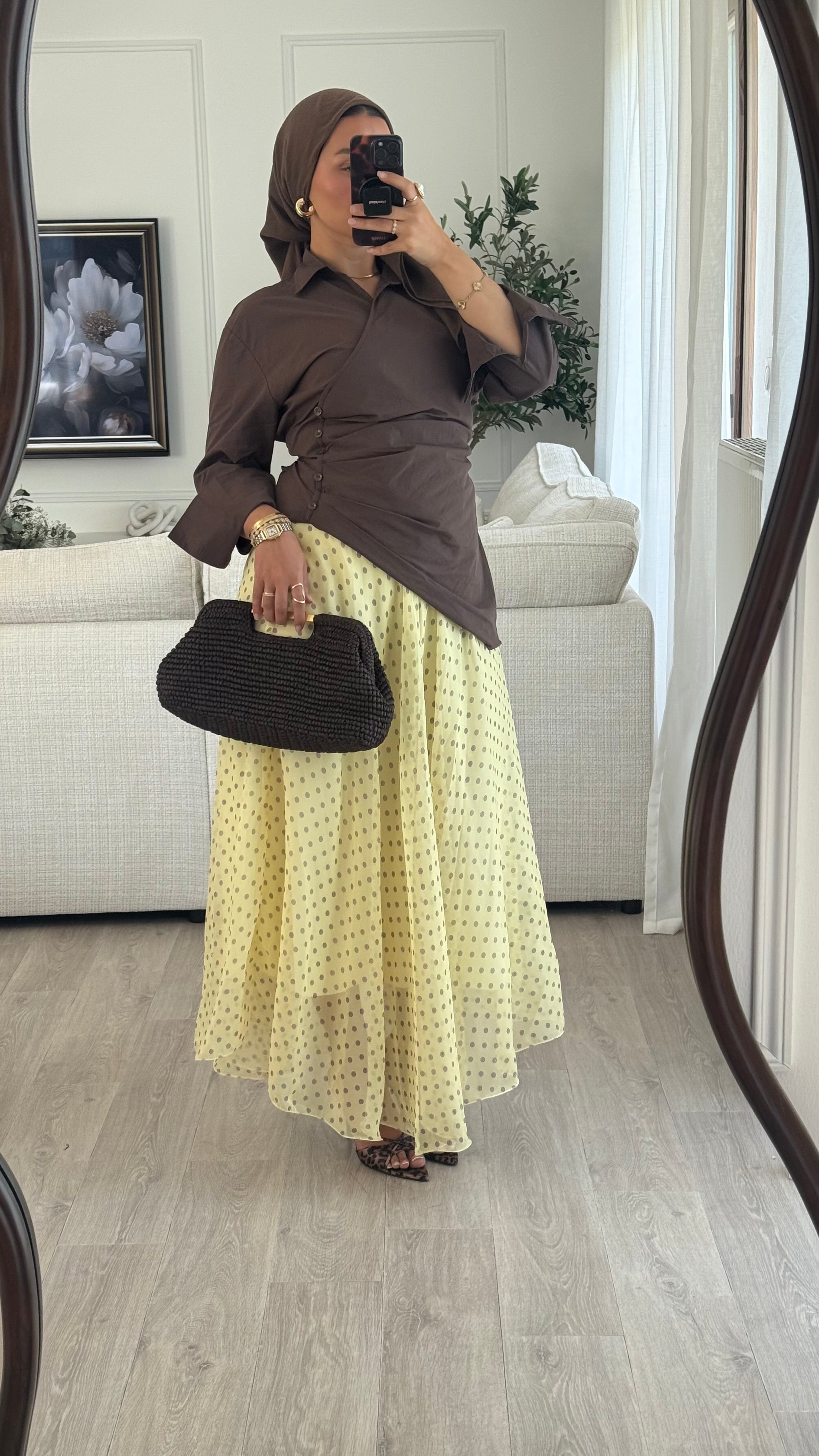Jupe Organza pois  | Jaune