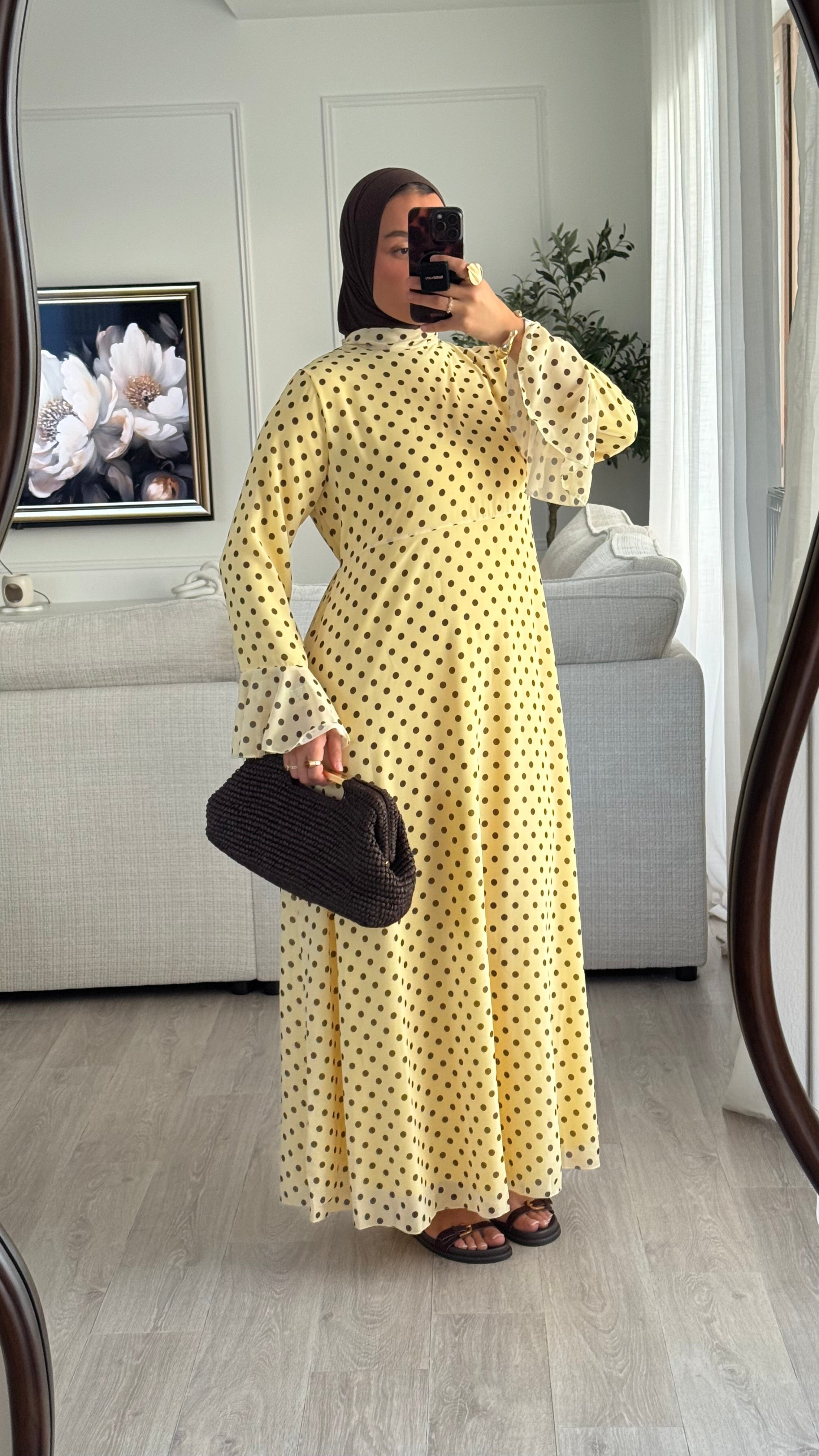 Robe à pois Kayna | Jaune
