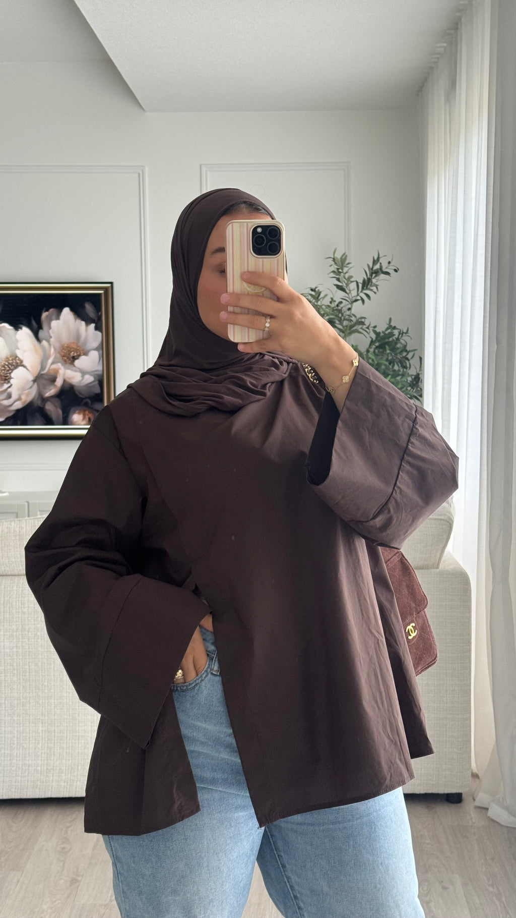Blouse fentes | Chocolat