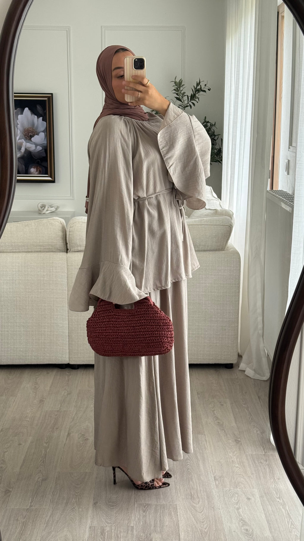 Ensemble à volant | Taupe