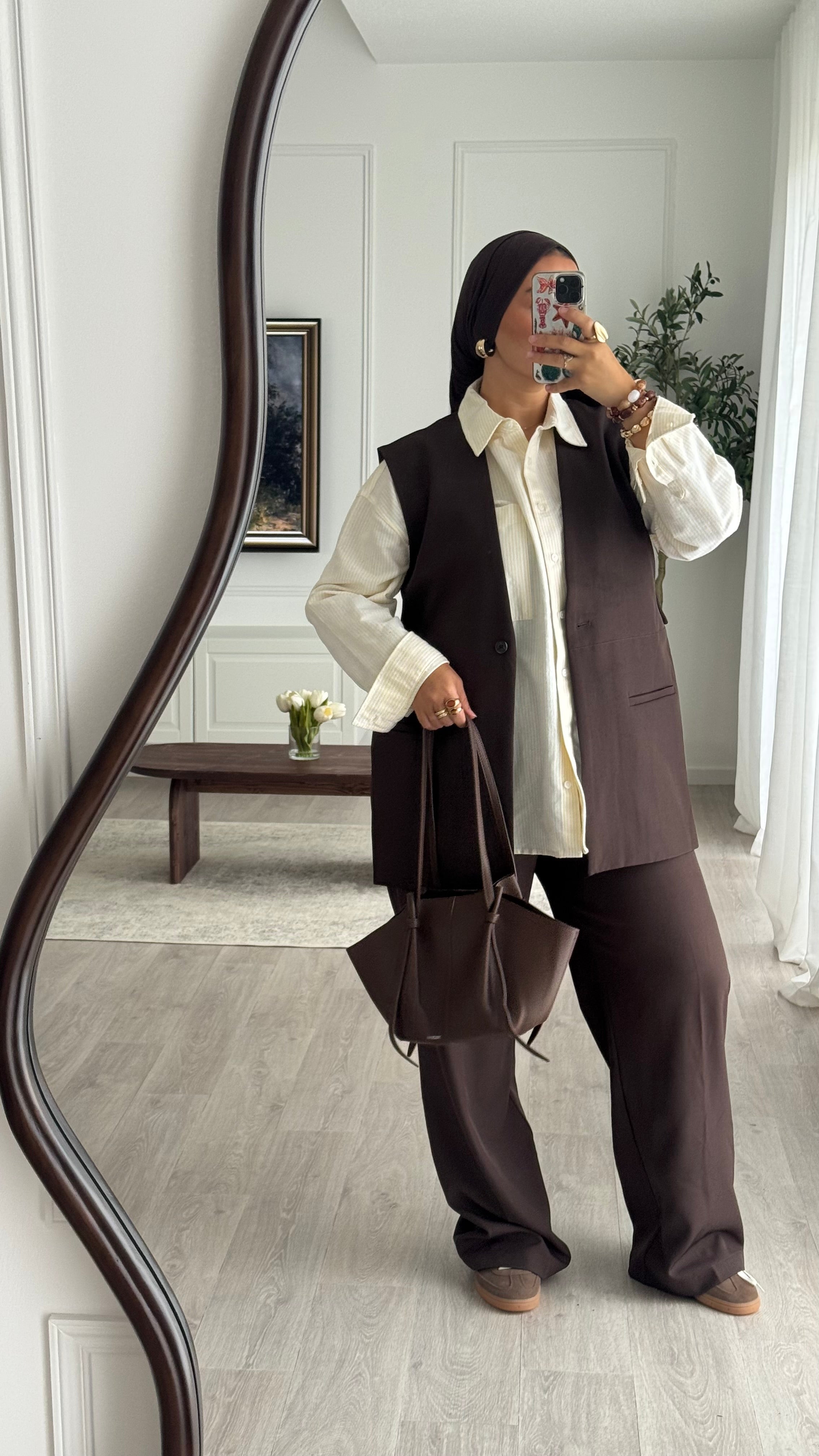 Aida sleeveless blazer | Chocolate