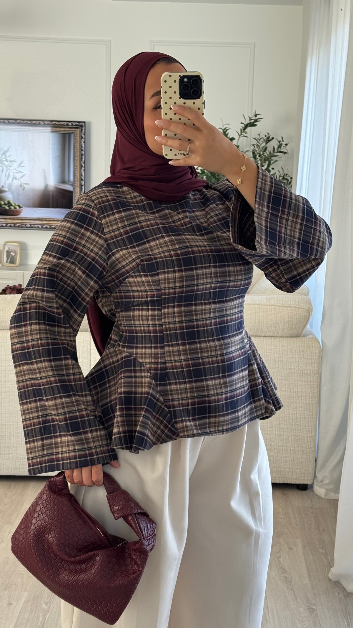 Blouse Peplum | à Carreaux